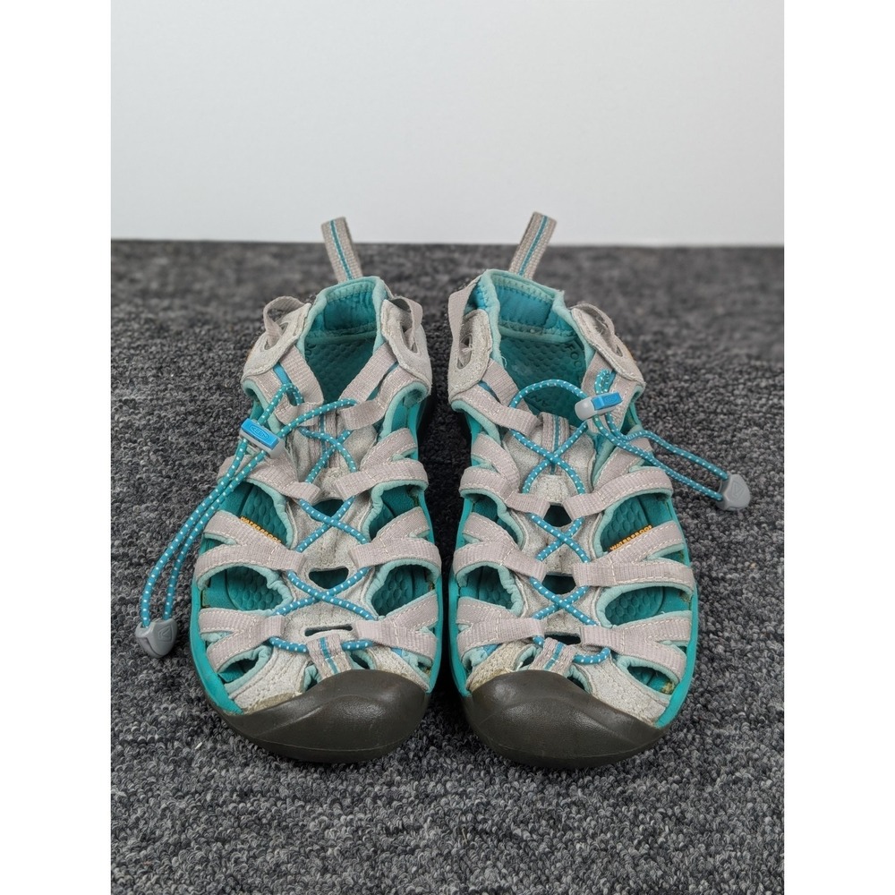 KEEN Whisper Sandals Women's Size 8 Gray Teal Water Hiking Trail Bunge Shoes